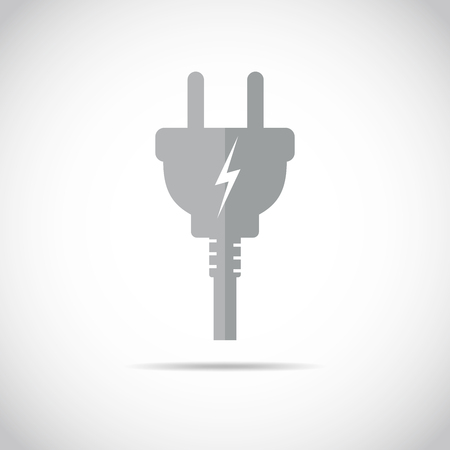 Wire plug icon. Vector illustration. Wire plug in flat design. Concept of connection and disconnection of the electricity.のイラスト素材