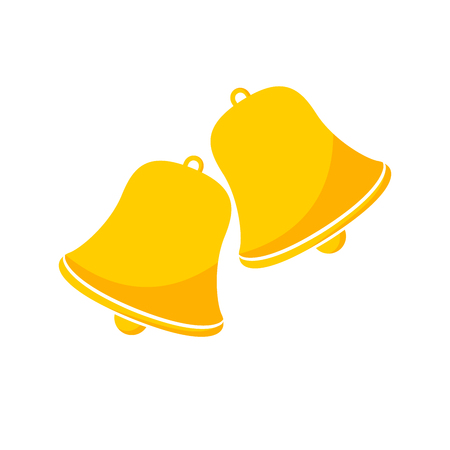 Christmas handbell icon isolated on white background. Simple yellow handbells sign. Vector illustration.のイラスト素材