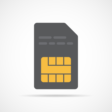 SIM card icon in flat design. Vector Illustration. Gray smartcard icon isolated on light background.のイラスト素材