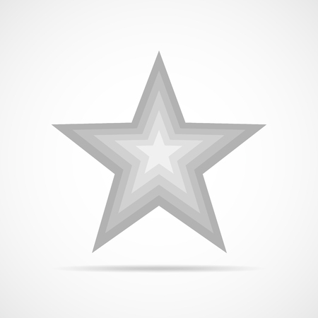 Star icon in flat design. Gray star icon on light background. illustration.のイラスト素材