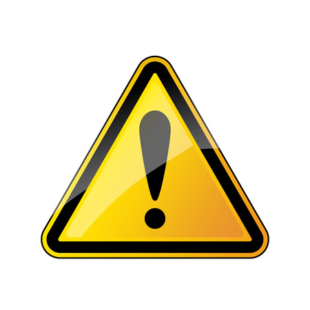 Warning danger sign. Vector illustration. Warning triangle sign with exclamation mark.のイラスト素材