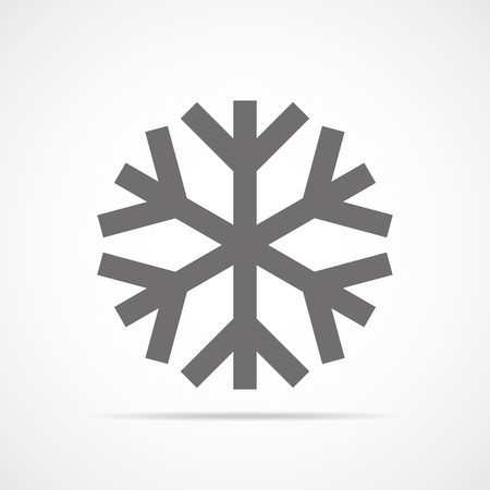 Snowflake icon. Gray snowflake isolated on light background. Vector illustration. Simple snowflake sign isolated.のイラスト素材