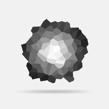 Abstract triangular object isolated on light background. Vector Illustration. Creative polygonal geometric shape.のイラスト素材