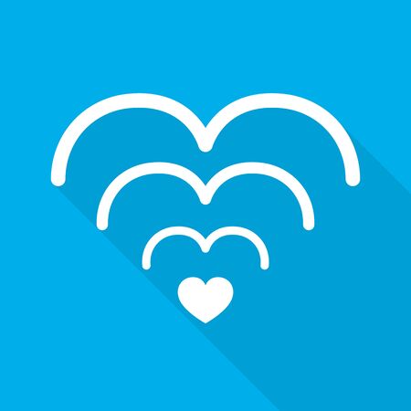 Wi-fi love symbol. Romantic Wi-Fi heart icon. Vector illustration. Wireless communication for lovers.のイラスト素材