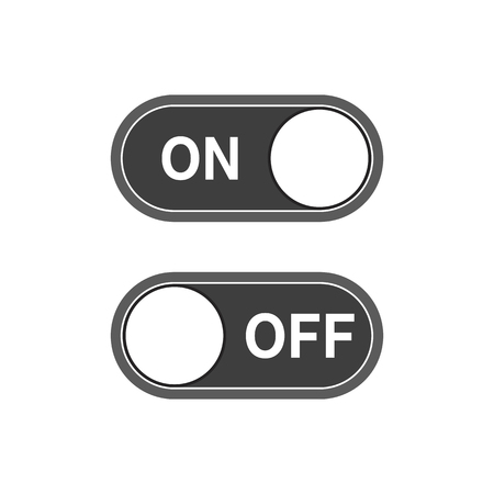 Toggle switch, On and Off position. Switches in flat design. Vector illustrationのイラスト素材