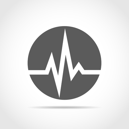Gray heartbeat sign in the circle. Vector illustration. Medical concept.のイラスト素材