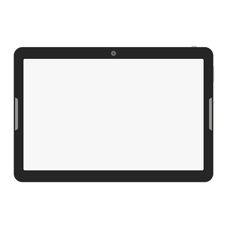 Modern touch screen tablet computer isolated on white illustration.のイラスト素材