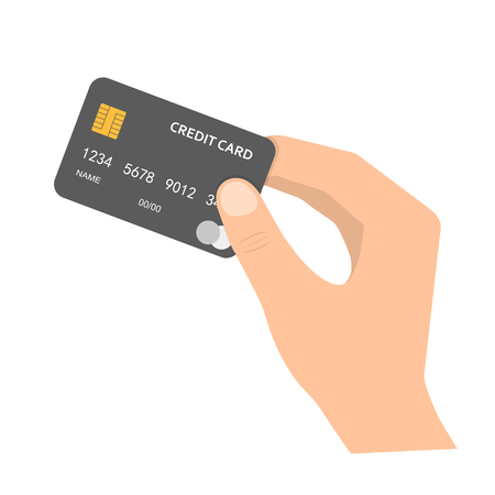 Hand holding Credit Card. Vector illustration. Bank credit card in the handのイラスト素材