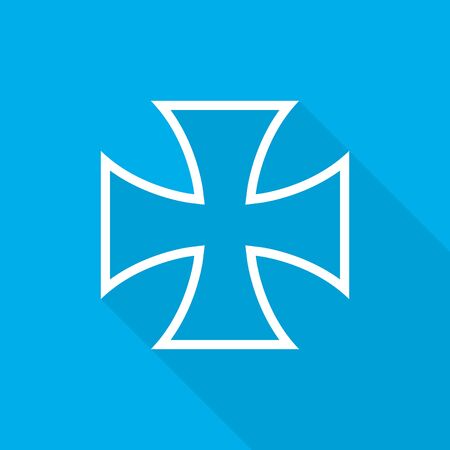 Choppers cross icon with long shadow, on blue background. Vector Illustration. Choppers cross in flat design.のイラスト素材