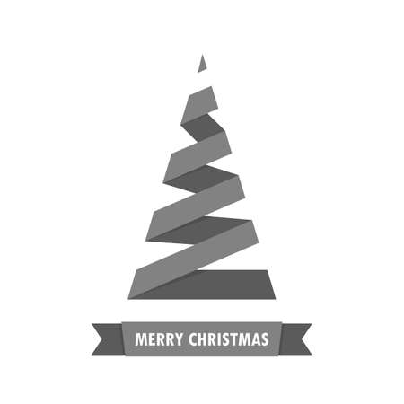 New Year and Christmas tree in flat designのイラスト素材