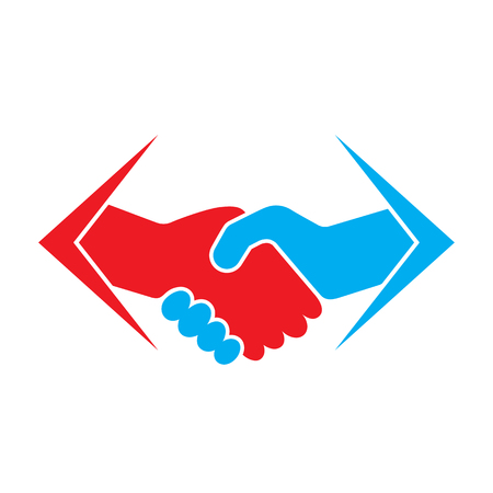 Abstract colored handshake iconのイラスト素材