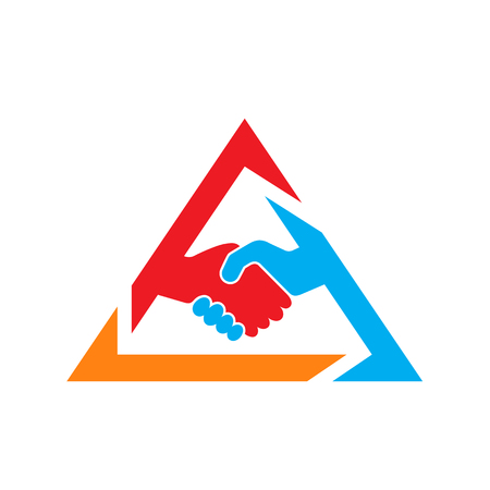Abstract colored handshake iconのイラスト素材