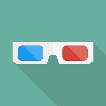 3D glasses icon in flat design