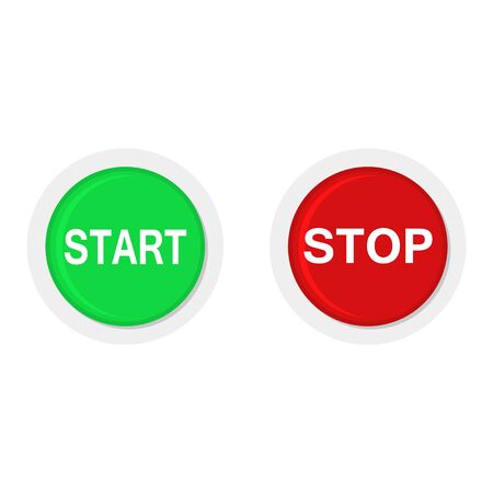 START and STOP round iconsのイラスト素材