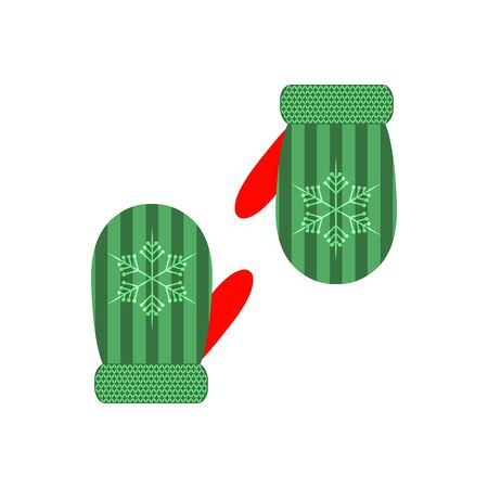 Pair of Christmas mittensのイラスト素材