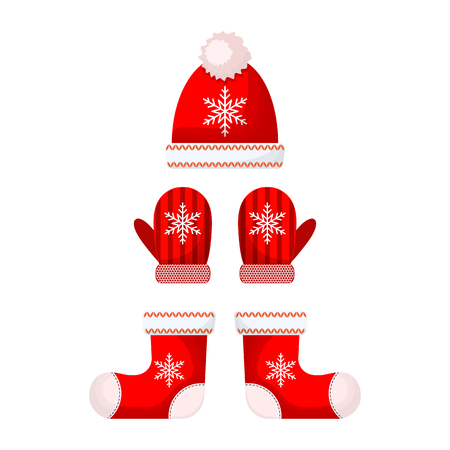 Christmas clothes in flat designのイラスト素材