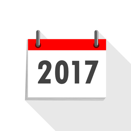 Calendar icon 2017 in flat designのイラスト素材
