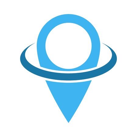 Map point icon in flat design. Vector illustration. blue pointer on white background.のイラスト素材