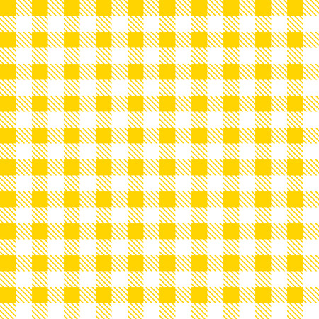 Yellow and white tablecloth pattern. Vector illustration. Seamless checkered pattern.のイラスト素材