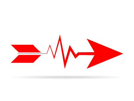 Heartbeat sign with arrow. Vector illustration. The concept of healthのイラスト素材