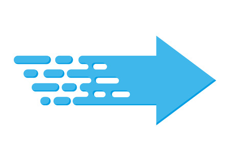 Linear arrow in flat design. Vector illustration. Blue arrow on white backgroundのイラスト素材