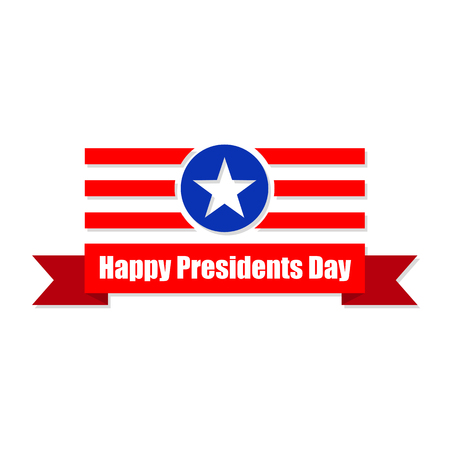 President's day icon in flat design vector illustration. Abstract President's day icon, isolated on white background.のイラスト素材