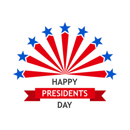 President's day icon in flat design vector illustration. Abstract President's day icon, isolated on white background.のイラスト素材