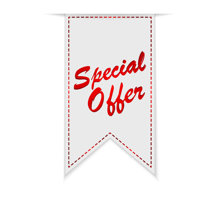 Special offer ribbon or label. Vector illustration. Special offer ribbon isolated on white backgroundのイラスト素材