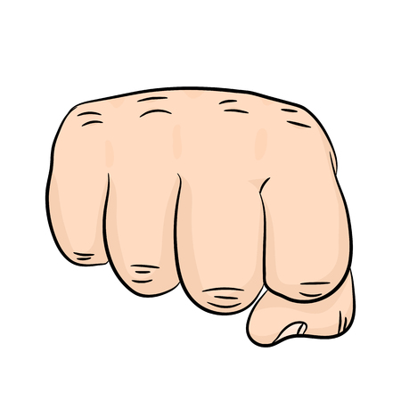 A pop art cartoon fist in flat design Vector illustration.のイラスト素材