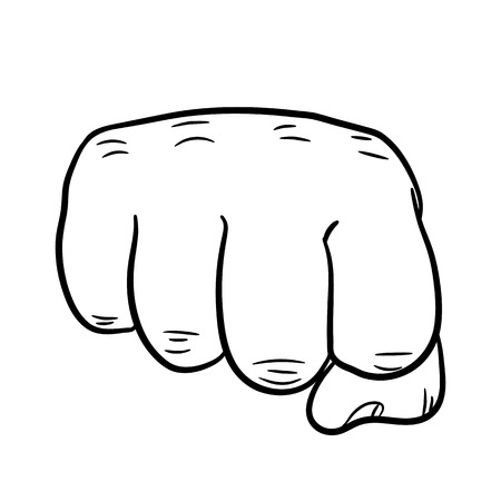 Fist icon in flat design. Vector illustration. Fist isolated on white background.のイラスト素材