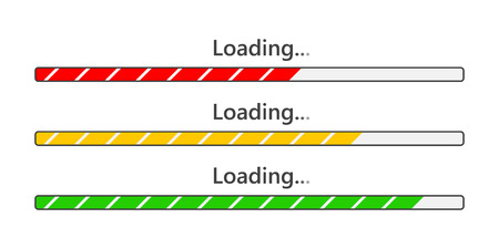 Set of loading bar element icons. Vector illustration. Download sign in flat design, isolated.のイラスト素材