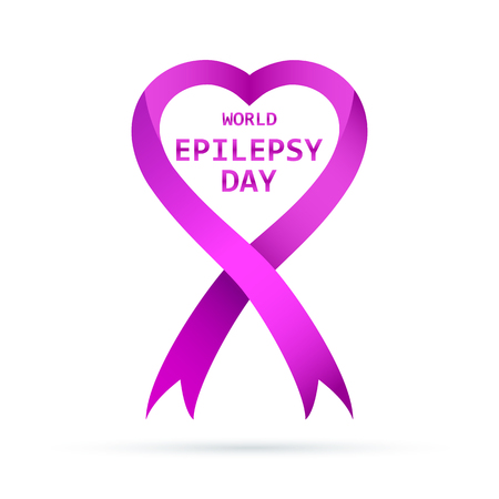 Symbol of the World epilepsy day. Vector illustration. 26 March. Purple Ribbon isolated.のイラスト素材
