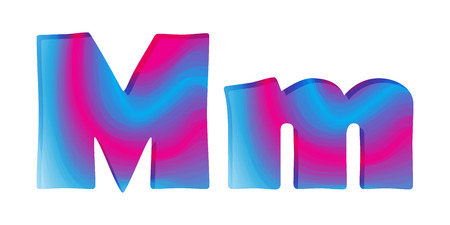 Abstract colorful letter M. Vector illustration. Creative letter M isolated.のイラスト素材