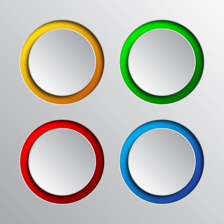 Abstract round paper infographic banners. Vector illustration. Advertising in origami designのイラスト素材