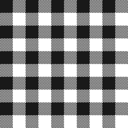 Black and white fabric texture. Vector illustration. Flat tablecloth pattern.のイラスト素材