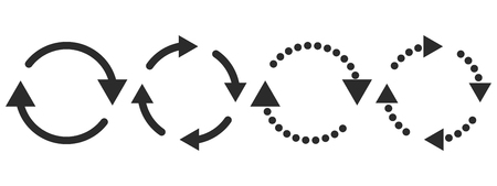 Set of flat circular arrows. Vector illustration. Refresh or reload sign.のイラスト素材