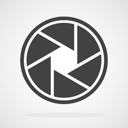 Focus icon. Vector illustration. Aperture diaphragm icon. Camera icon isolatedのイラスト素材