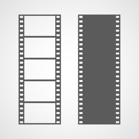 Set of film frame icons in flat design. Vector illustration. Film strip icon, isolated.のイラスト素材