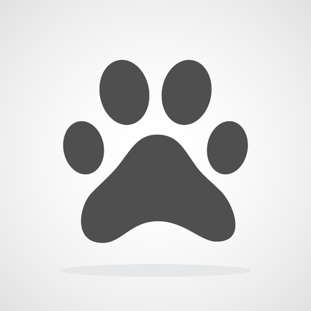 Dog or cat paw print icon. Vector illustration. Paw print sign in flat design isolatedのイラスト素材