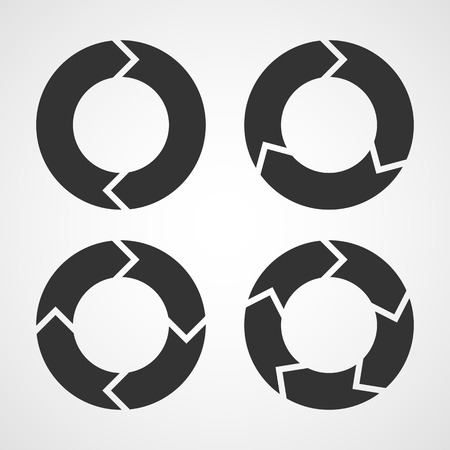 Set of flat circular arrows. Vector illustration. Refresh or reload sign.のイラスト素材