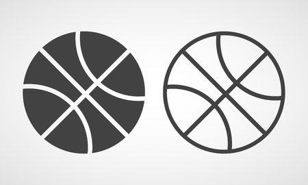 Basketball icon in flat style. Vector illustration. Gray Basketball icon isolatedのイラスト素材