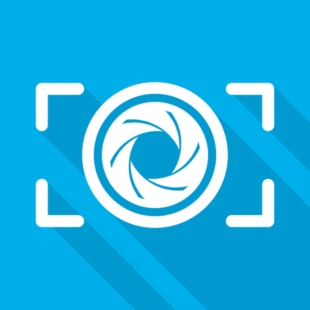 Focus icon. Vector illustration. Aperture diaphragm icon. Camera icon isolatedのイラスト素材