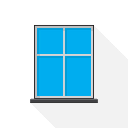 Window icon in flat design. Vector illustration. Window icon with long shadow.のイラスト素材