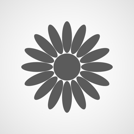 Gray daisy chamomile icon isolated. Vector illustration. Flower in flat style.のイラスト素材