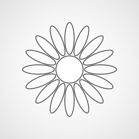 Gray daisy chamomile icon isolated. Vector illustration. Flower in flat style.のイラスト素材