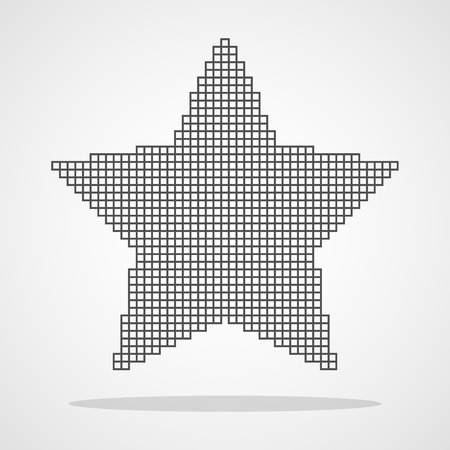 Pixel art design of a Star icon. Vector illustration. Abstract Star icon in pixel style isolatedのイラスト素材