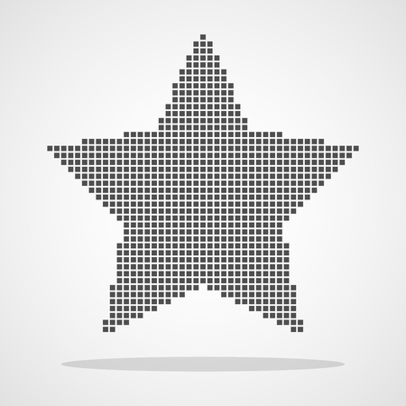 Pixel art design of a Star icon. Vector illustration. Abstract Star icon in pixel style isolatedのイラスト素材
