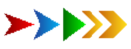 Pixel art design of Arrows. Vector illustration. Abstract Arrows in pixel style isolatedのイラスト素材