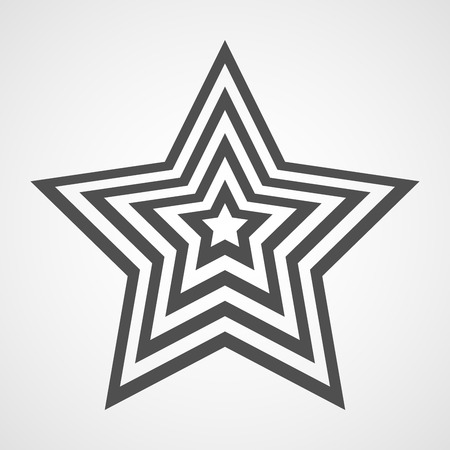 Star icon in flat design. Gray star icon on light background. Vector illustration.のイラスト素材