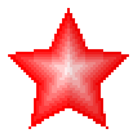 Pixel art design of a Star icon. Vector illustration. Abstract Star icon in pixel style isolatedのイラスト素材